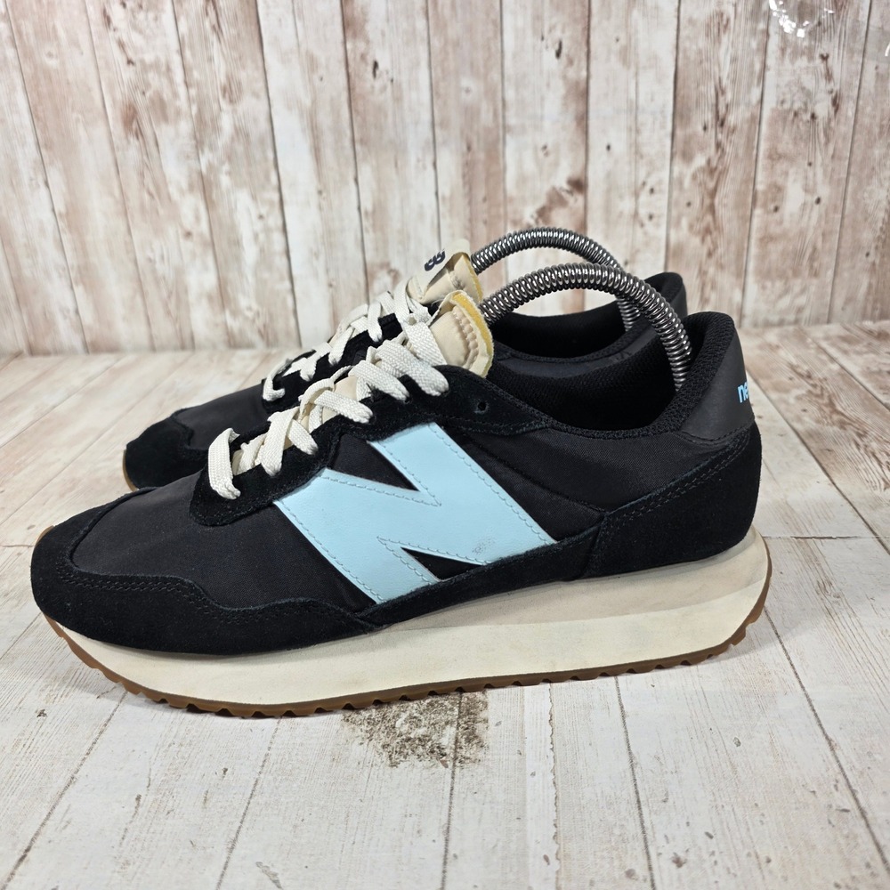 New Balance 237 Womens Black Light Blue Retro Lifestyle Sneakers WS237GD Size 9 - Picture 2 of 8